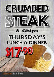 Thursday - Crumbed Steak Lunch